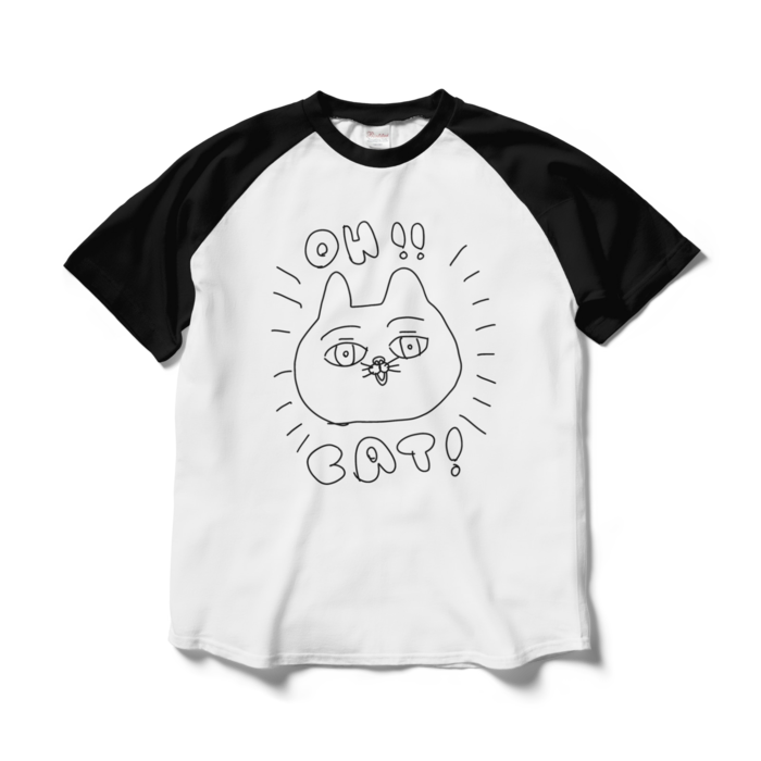 ラグランTシャツ - L - ホワイト×ブラック