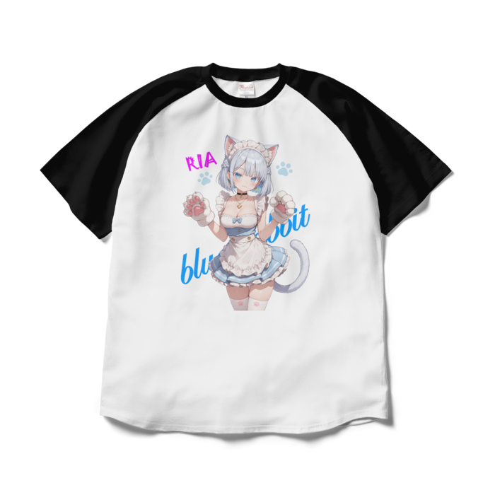 ラグランTシャツ - XL - ホワイト×ブラック