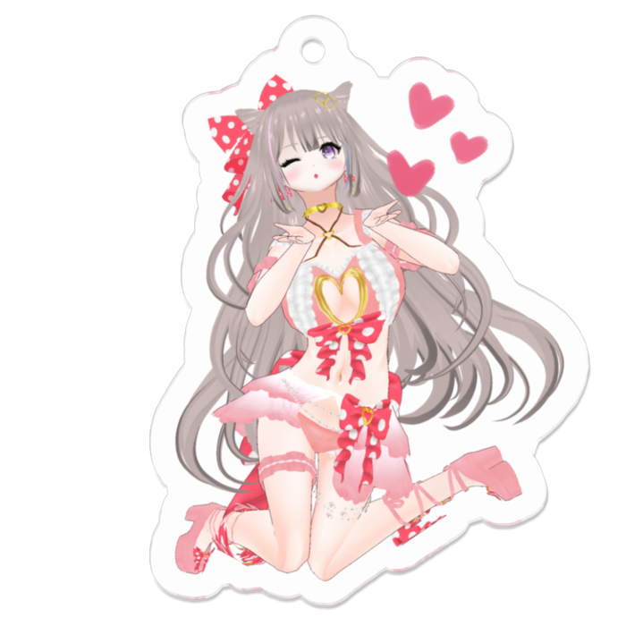ウィンク♡Pink ver.キーホルダー(通常版)(Wink♡Pink ver.keychain standard)- 50 x 50 (mm)