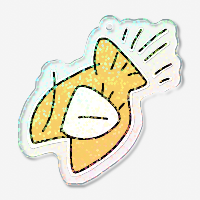 【７】さかな(いくぞ！)・ホログラムアクリルキーホルダー - 50 × 50mm