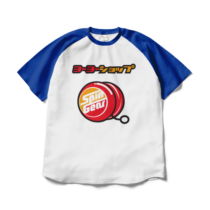 ラグランTシャツ - XL - ホワイト×ロイヤルブルー