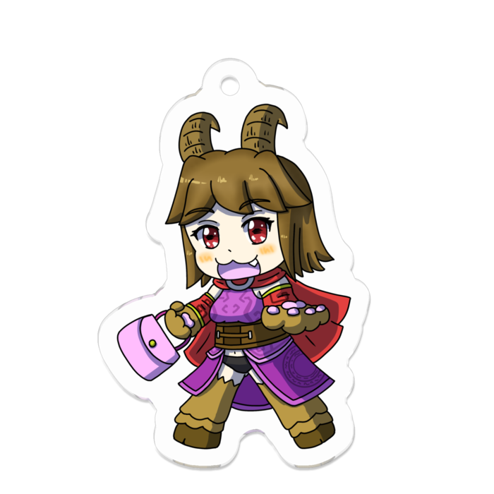 アクリルキーホルダー 線画縁取り- 50 x 50 (mm)