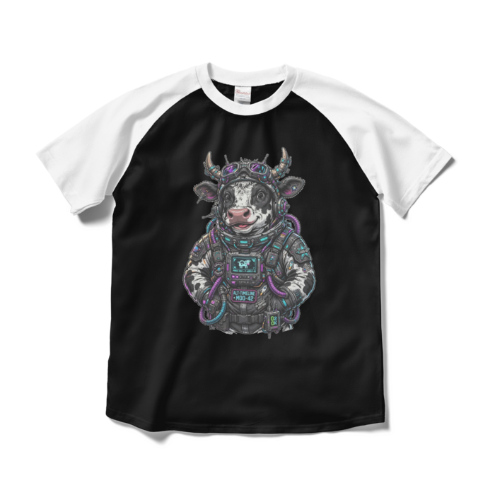 ラグランTシャツ - M - ブラック×ホワイト