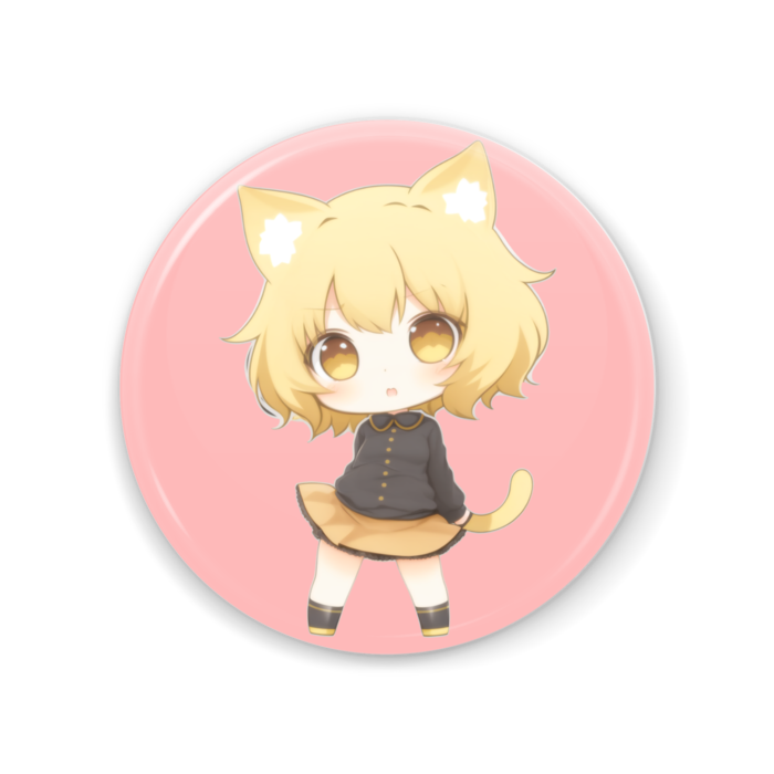 No2a「猫獣人ちゃん」赤缶ミラー