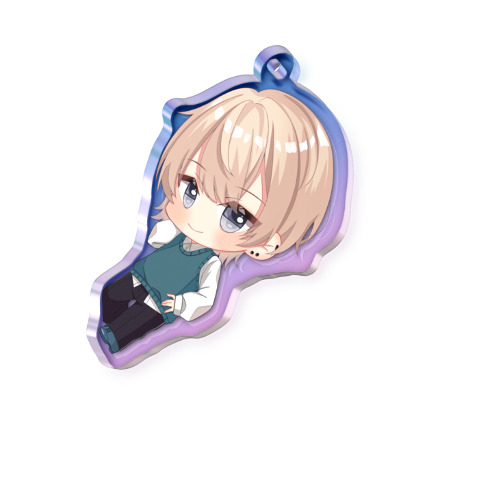 オーロラアクリルキーホルダー - 50 × 50mm