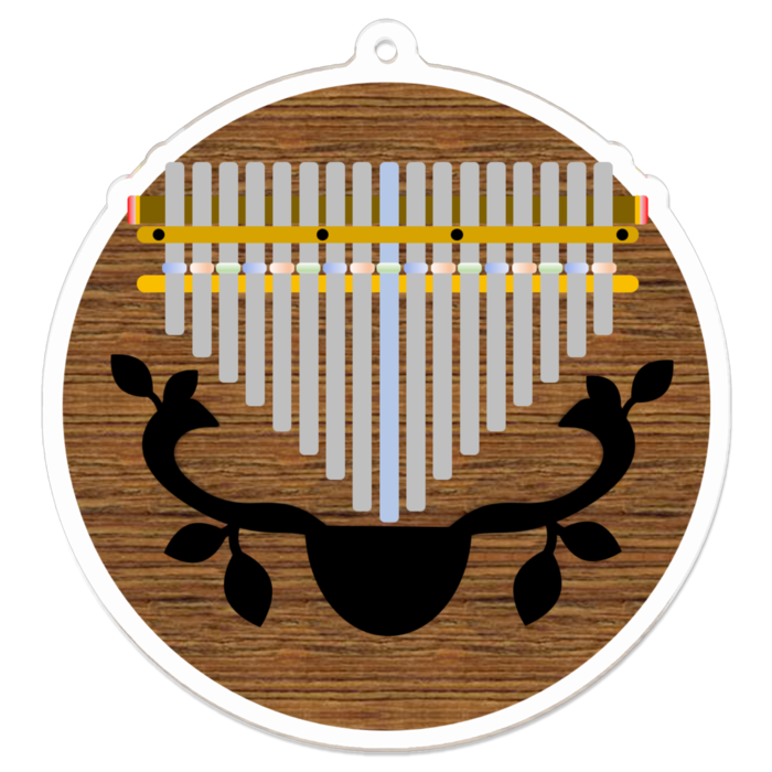 にっこりカリンバ丸型リーフ - 70 x 70 (mm)