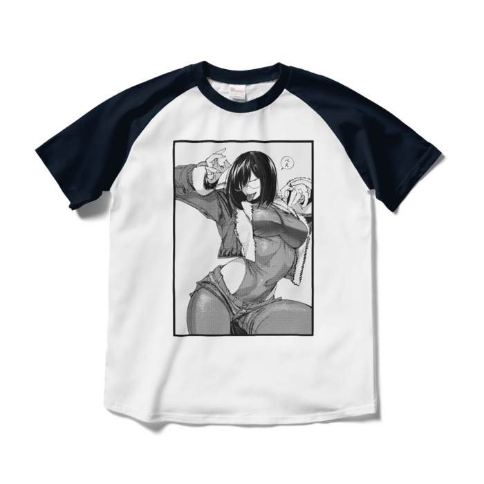 ラグランTシャツ - M - ホワイト×ネイビー