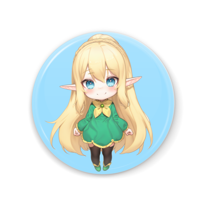 No3a「エルフちゃん」水色缶ミラー