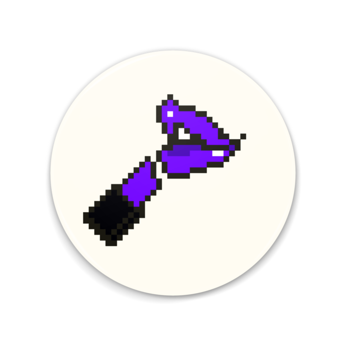 「あなたのリップカラーは何色？」（紫色）缶ミラー - 75mm