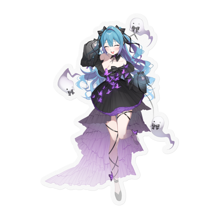 ステッカー - 100 x 100 (mm) 笑顔 👻付き