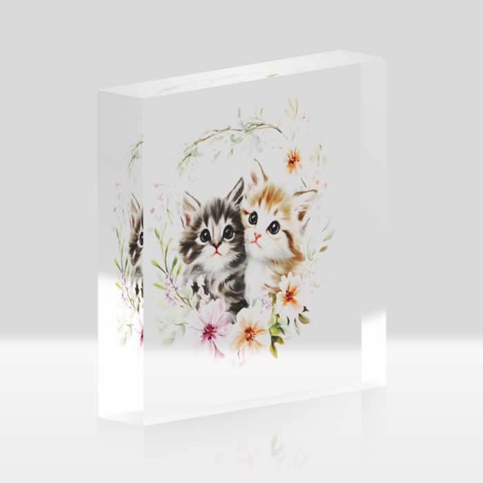 アクリルブロック背景クリア - 100x100mm(1)