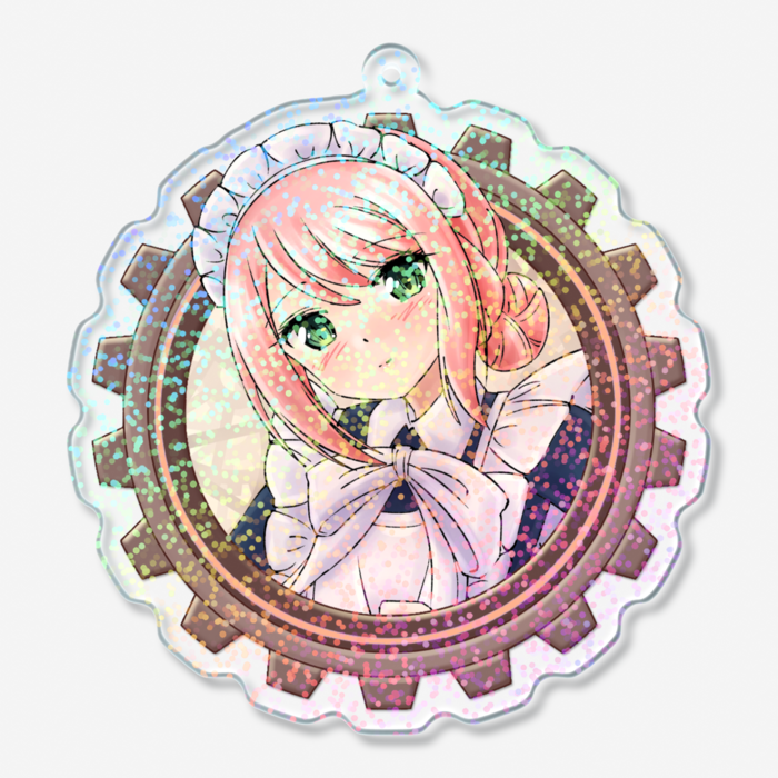 ホログラムアクリルキーホルダー(グリッター) - 70 × 70mm