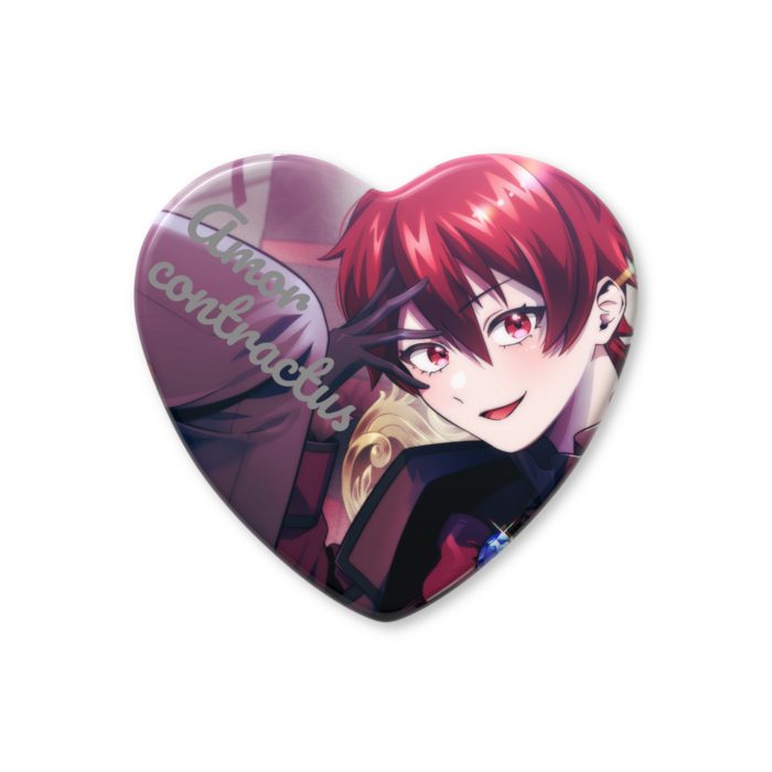 ハート缶バッジ - 57 × 52.5mm(1)