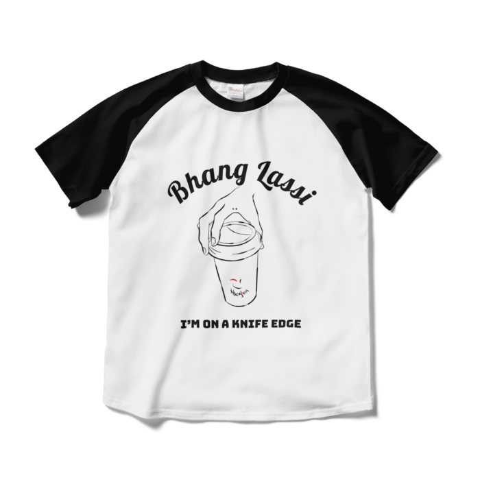 ラグランTシャツ - M - ホワイト×ブラック