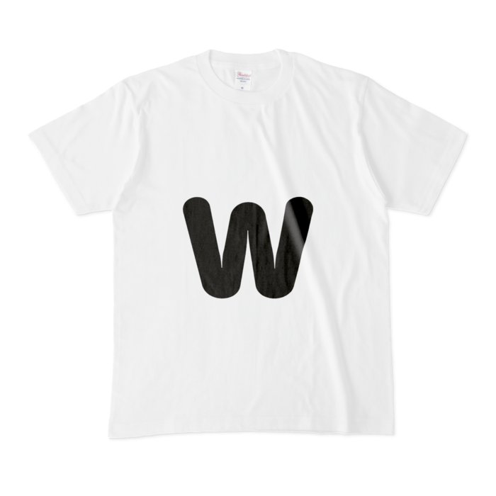 「w」（小文字）Tシャツ - M - 白