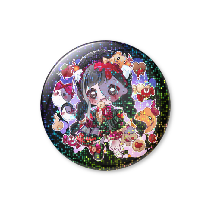 グリッターホログラム缶バッジ - 76mm