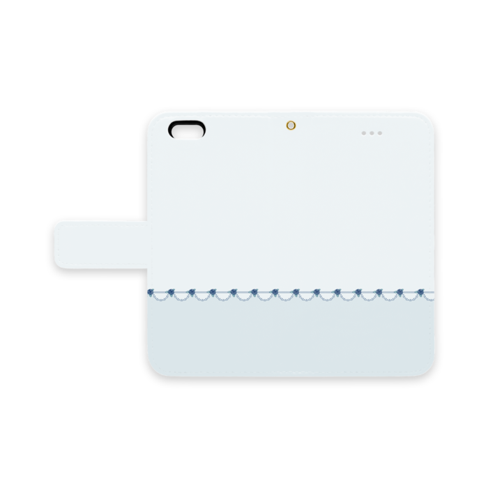手帳型iPhoneケース iPhone 6 / 6s ベルトあり+穴あり 青薔薇×水色