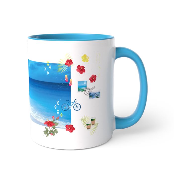 ニライカナイ　ツートンマグカップ【青】ニシ浜