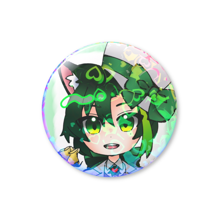 【ホワイトデー】ハートホログラム缶バッジ - 44mm