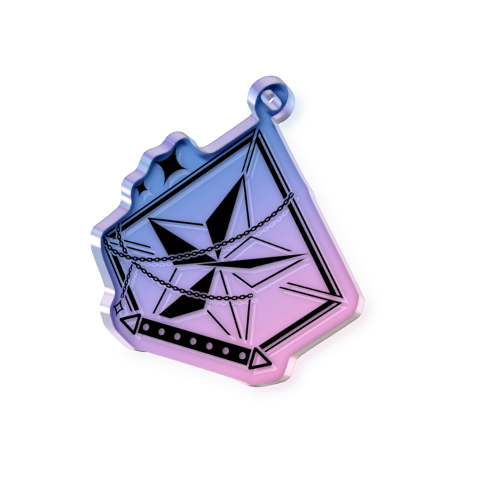 オーロラアクリルキーホルダー - 50 × 50mm