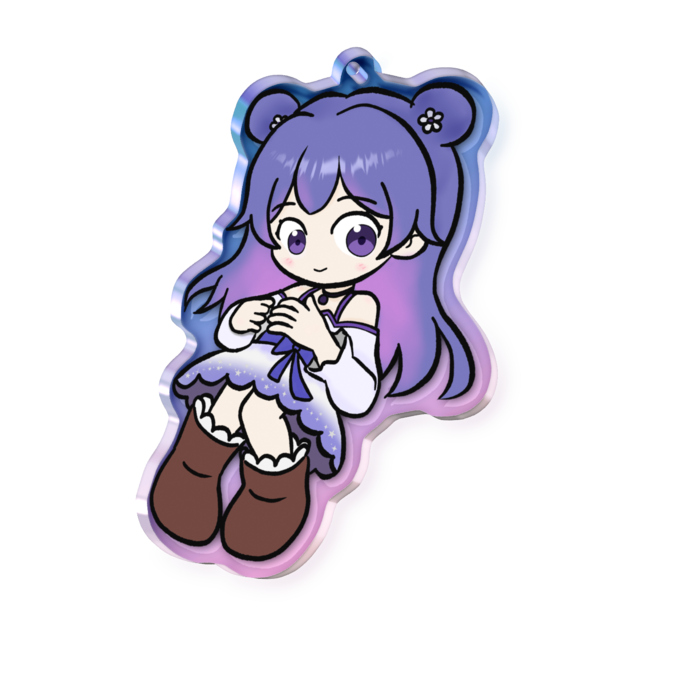 オーロラアクリルキーホルダー - 70 × 70mm