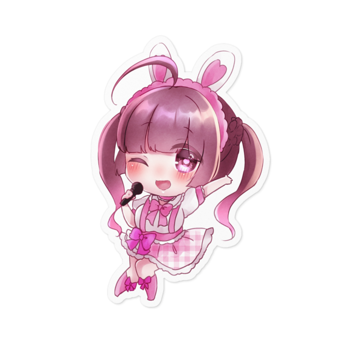 ステッカー（ウインク） - 100 x 100 (mm)