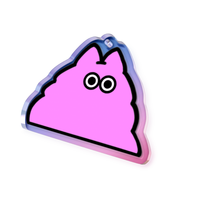 オーロラアクリルキーホルダー - 50 × 50mm(07_Pink1)