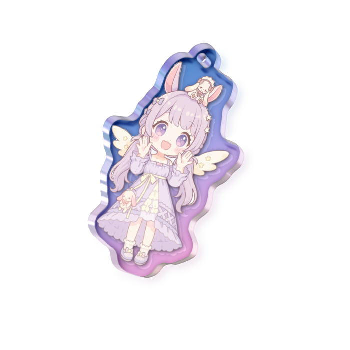 オーロラアクリルキーホルダー - 50 × 50mm