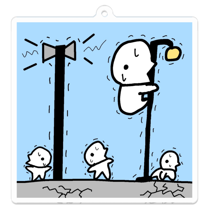 アクリルキーホルダー - 70 x 70 (mm) - 大きい地震