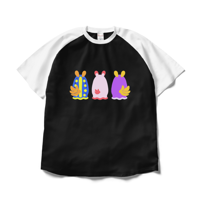 ふりかえらないうみうしT - XL - ブラック×ホワイト