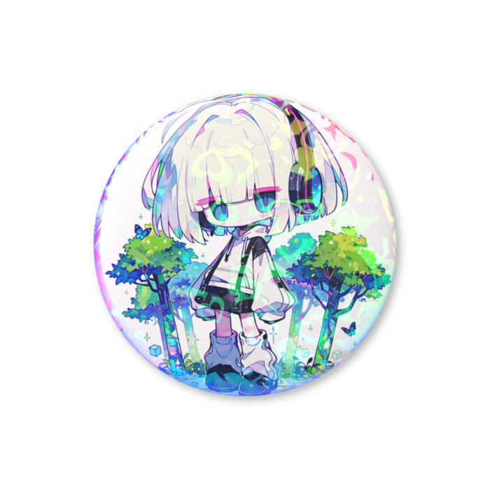 Rev.ちゃん シンプルホログラム缶バッジ ハート柄B