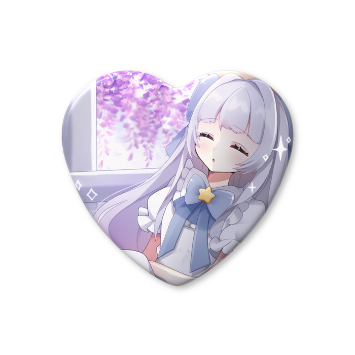 ハート缶バッジ - 52.5 × 57mm