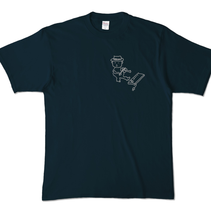 Tシャツ - XL - ネイビー (濃色)-キャラ小
