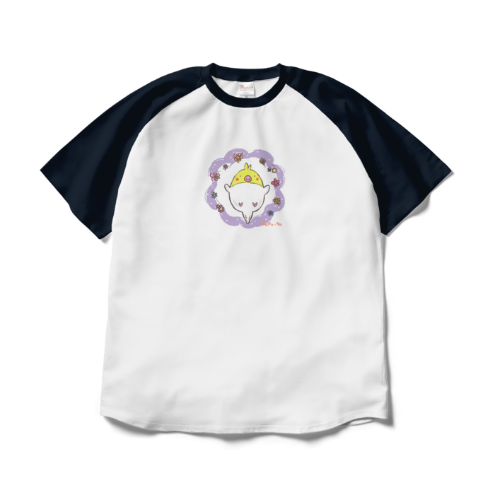 ラグランTシャツ - XL - ホワイト×ネイビー(1)