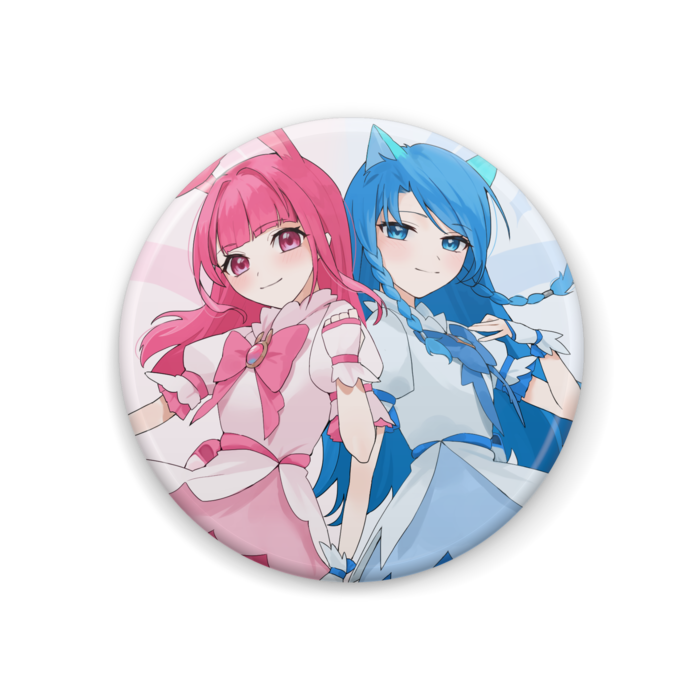 フワライド 結成1周年記念 プリキュア缶バッジ 決めポーズver