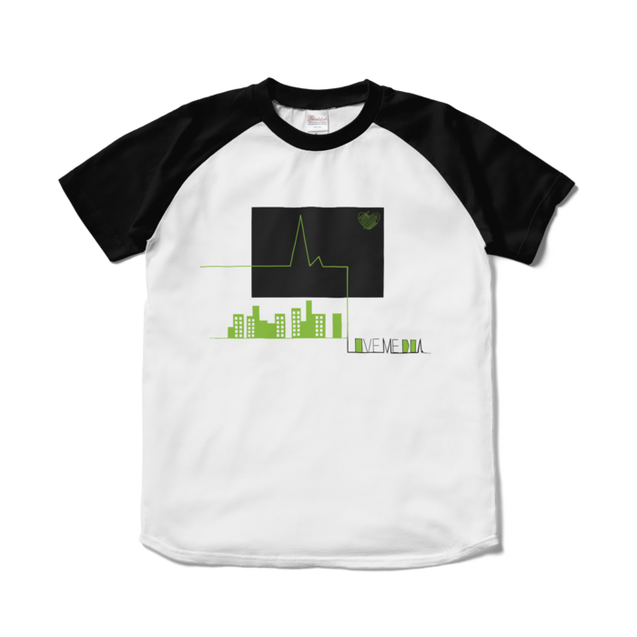 ラグランTシャツ - S - ホワイト×ブラック