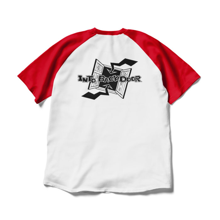 ラグランTシャツ - XL - ホワイト×レッド