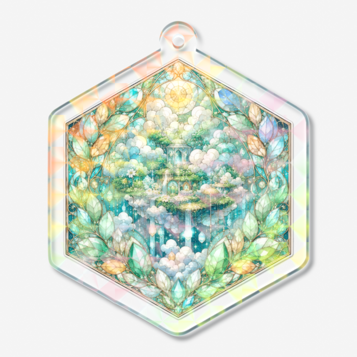 ホログラムアクリルキーホルダー - 50 × 50mm