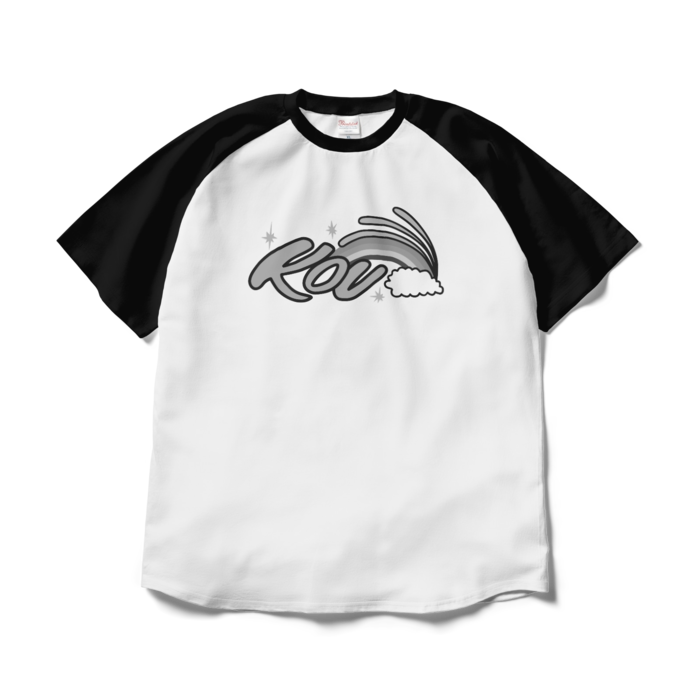 ラグランTシャツ - XL - ホワイト×ブラック