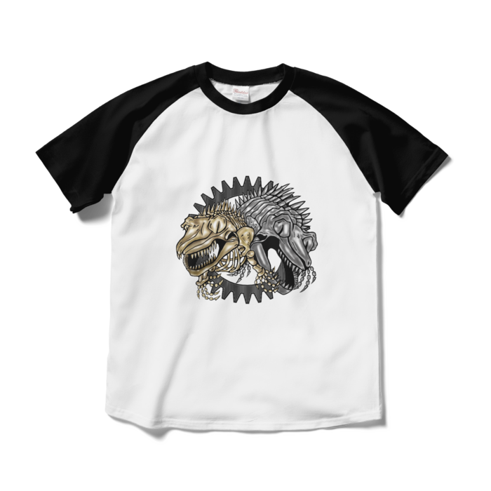 ラグランTシャツ - M - ホワイト×ブラック