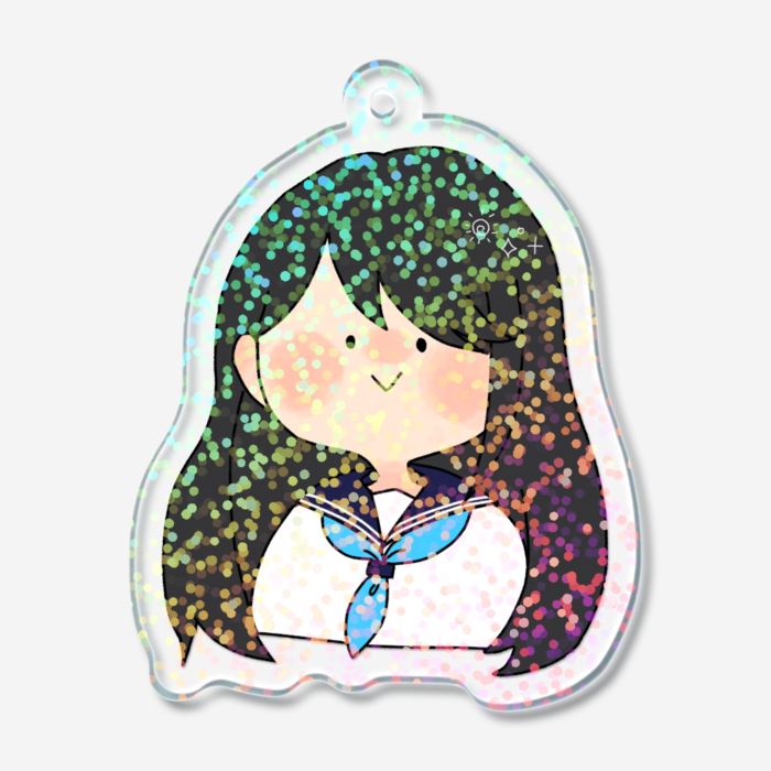 制服衣装ホログラムアクリルキーホルダー - 50 × 50mm