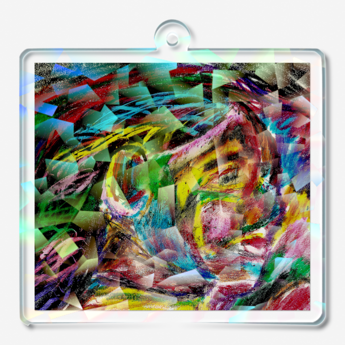 ホログラムアクリルキーホルダー - 50 × 50mm(1)