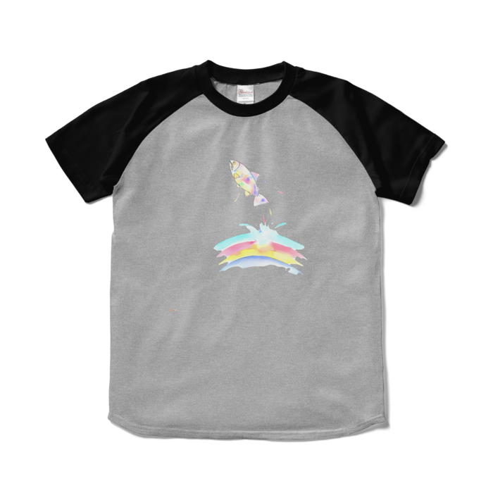 ラグランTシャツ - S - 杢グレー×ブラック