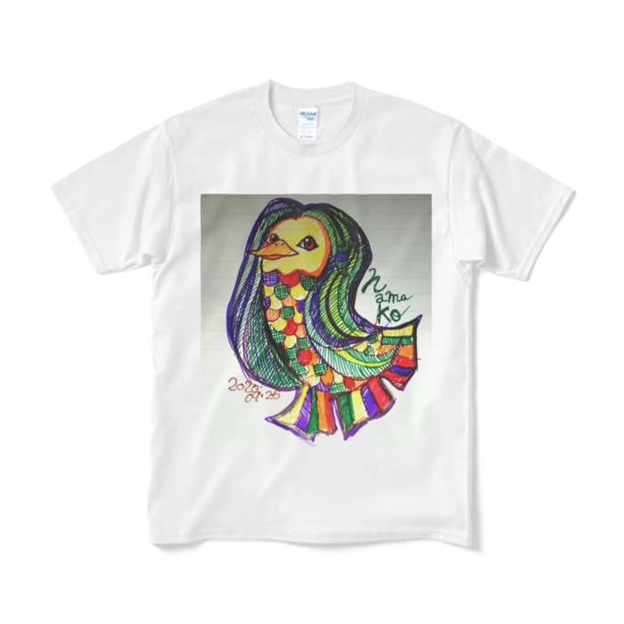 アマビエ 疫病退散 生生子作 Tシャツ(短納期) - M - ホワイト