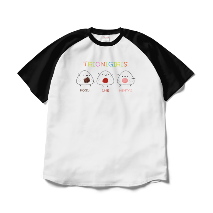 ラグランTシャツ - XL - ホワイト×ブラック