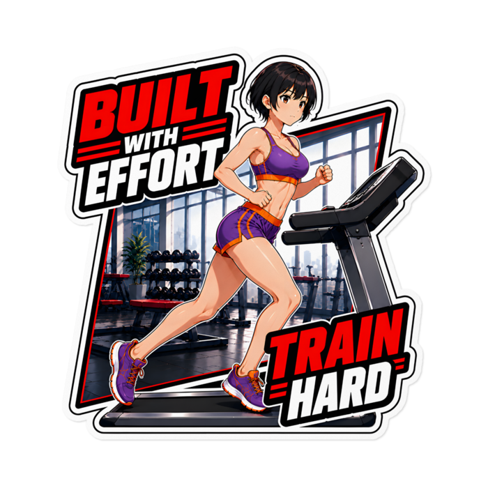 ランニングマシン ステッカー（紫✕オレンジ）
