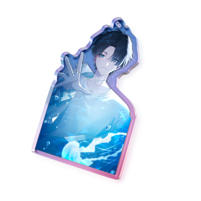 オーロラアクリルキーホルダー - 70 × 70mm