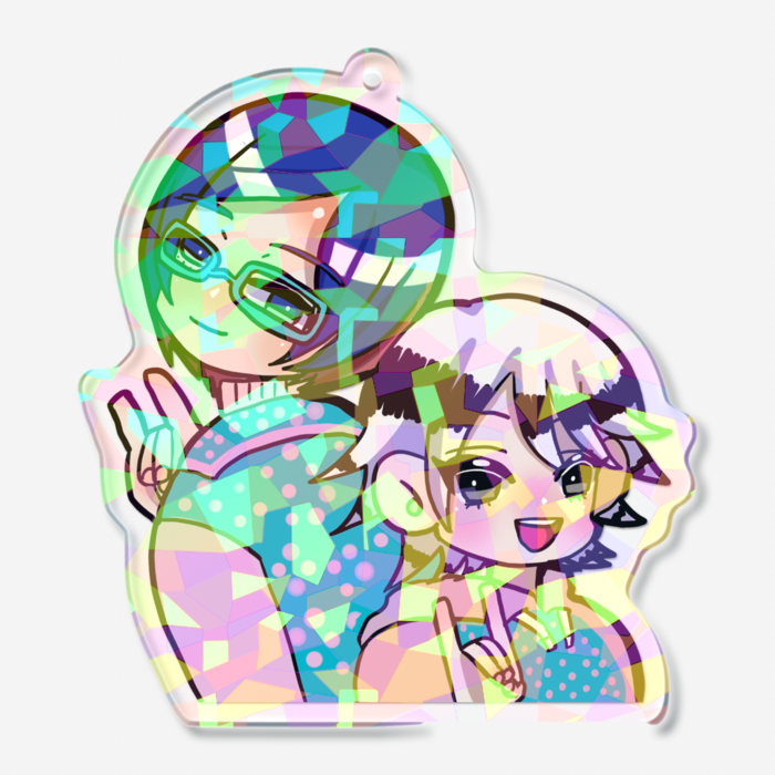 ホログラムアクリルキーホルダー - 70 × 70mm(1)