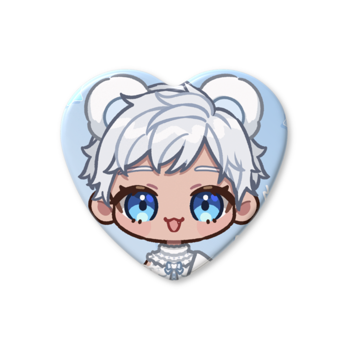 ハート缶バッジ - 57 × 52.5mm
