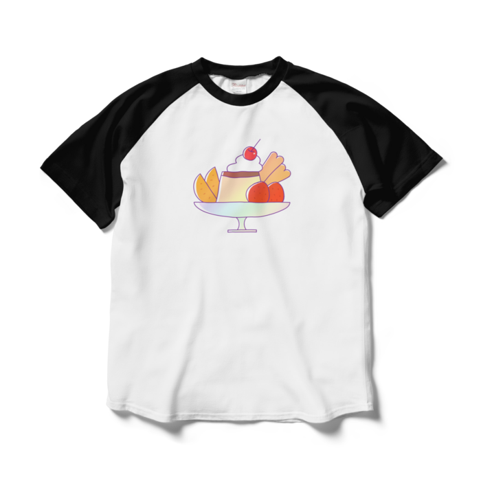 ラグランTシャツ - L - ホワイト×ブラック